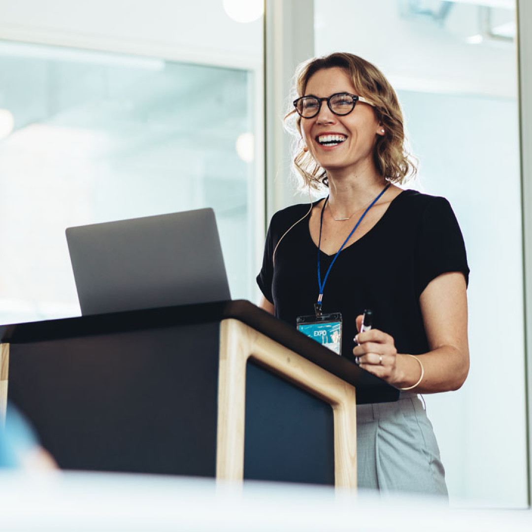 Person giving presentation